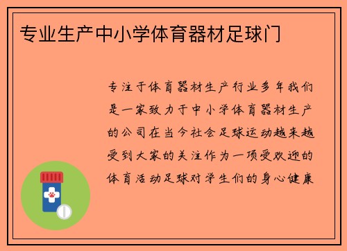 专业生产中小学体育器材足球门