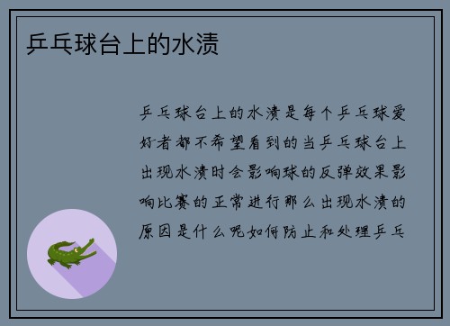 乒乓球台上的水渍