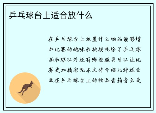 乒乓球台上适合放什么