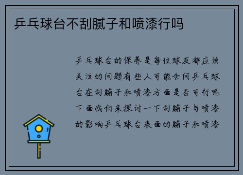 乒乓球台不刮腻子和喷漆行吗