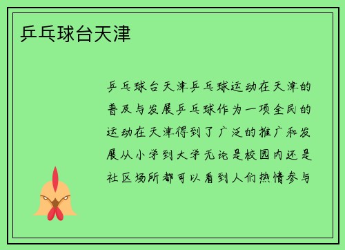 乒乓球台天津
