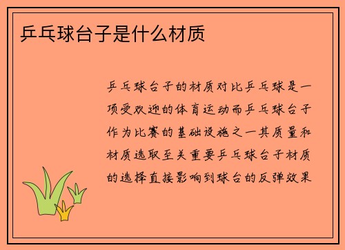 乒乓球台子是什么材质