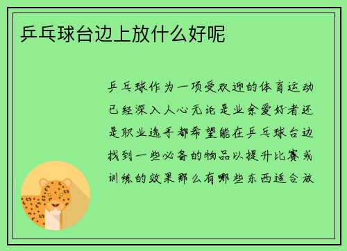 乒乓球台边上放什么好呢